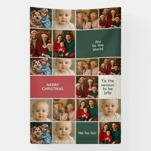 elegance big life images collage Christmas Spandoek (Verticaal)