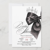 Elegance Black Bow Bridal Shower Kaart (Voorkant)