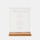 Elegance Black Calligraphy Bar Menu Acryl Bord (Voorkant)