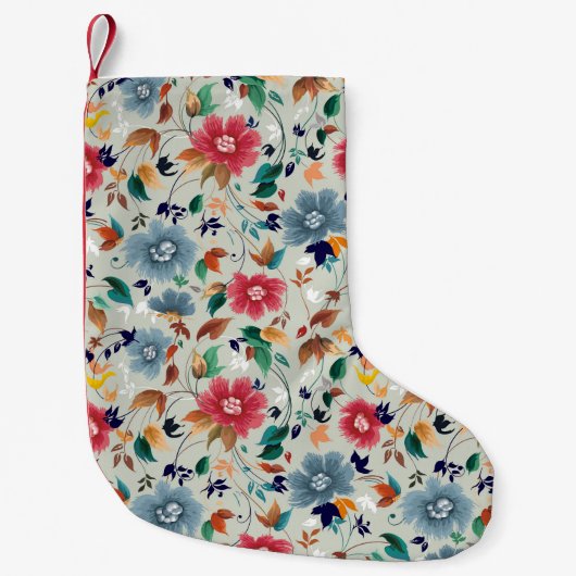 Elegance Blooms: bloemenrijke achtergrond Kleine Kerstsok (Voorkant)