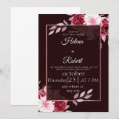 elegance botanical monogram rustic bruiloft invit kaart (Voorkant / Achterkant)