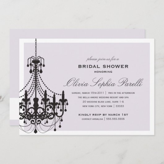 ELEGANCE | BRIDAL SHOWER INVITATION KAART (Voorkant / Achterkant)