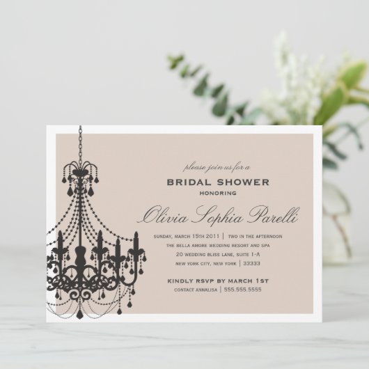 ELEGANCE | BRIDAL SHOWER INVITATION KAART (Staand voorkant)