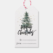 Elegance Brush Script Merry Kerstmis & Pine Tree