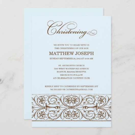  ELEGANCE  | CHRISTENINVITATIE KAART (Voorkant / Achterkant)
