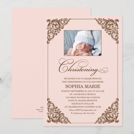  ELEGANCE  | CHRISTENINVITATIE KAART (Voorkant / Achterkant)