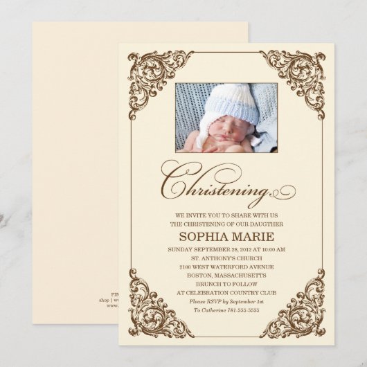  ELEGANCE  | CHRISTENINVITATIE KAART (Voorkant / Achterkant)