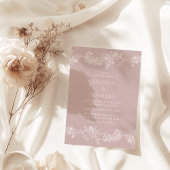 Elegance Classic Bloemstof Roze bruiloft Kaart