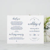 Elegance Classy Wedding Ceremony Foldable Program (Staand voorkant)