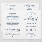 Elegance Classy Wedding Ceremony Foldable Program (Voorkant / Achterkant)