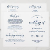 Elegance Classy Wedding Ceremony Foldable Program (Voorkant / Achterkant)