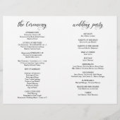 Elegance Classy Wedding Ceremony voudable Program (Achterkant)
