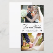 Elegance collage bruiloft dank u fotokaart bedankkaart (Voorkant / Achterkant)