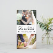 Elegance collage bruiloft dank u fotokaart bedankkaart (Staand voorkant)
