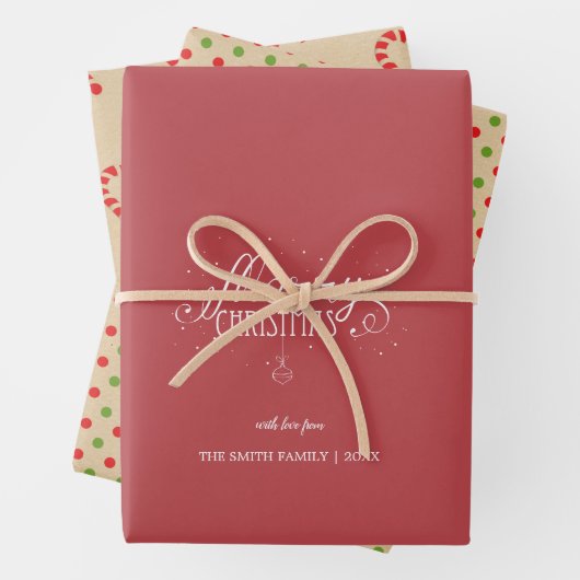 Elegance Custom Merry-kerstfeestdagen Inpakpapier Vel (In situ)