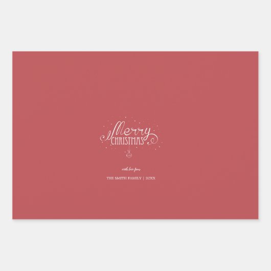 Elegance Custom Merry-kerstfeestdagen Inpakpapier Vel (Voorkant)