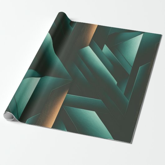 Elegance donker geometrisch patroon cadeaupapier (Uitgerold)