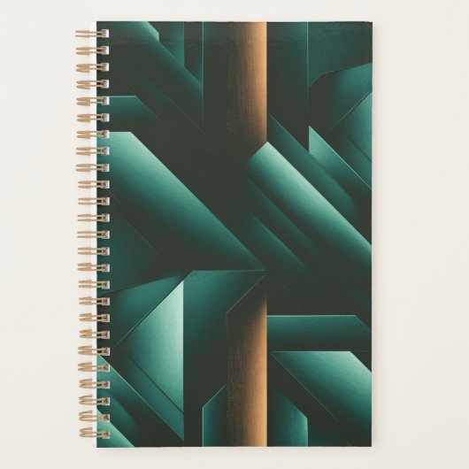 Elegance donker geometrisch patroon planner (Voorkant)