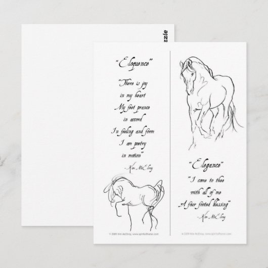 Elegance Eloquent Horse Bladwijzer Briefkaart (Voorkant / Achterkant)