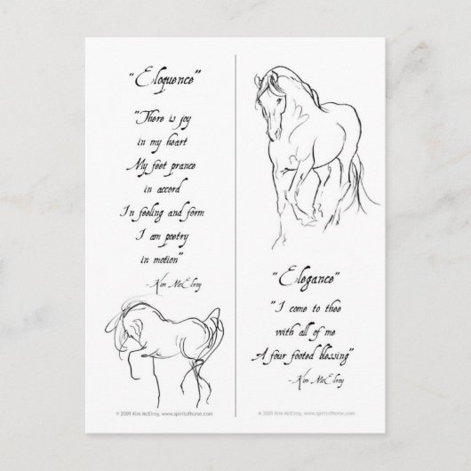 Elegance Eloquent Horse Bladwijzer Briefkaart (Voorkant)