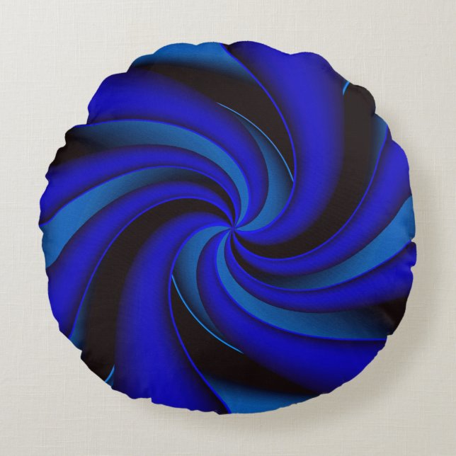 Elegance en bleu.... rond kussen (Voorkant)