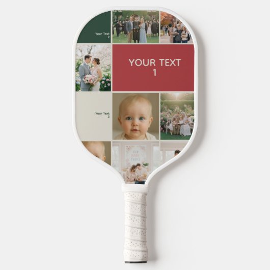 elegance family phto collage fun pickleball paddle (Voorkant)