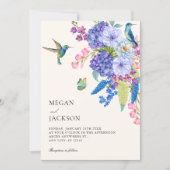 Elegance floral bird wedding  kaart (Voorkant)