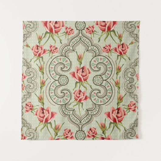 Elegance Floral: naadloze achtergrond. Wandkleed (Voorkant)