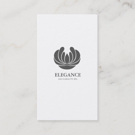 ELEGANCE FLOWER DESIGN SPA WELLNESS GRAY WHITE VISITEKAARTJE (Voorkant)