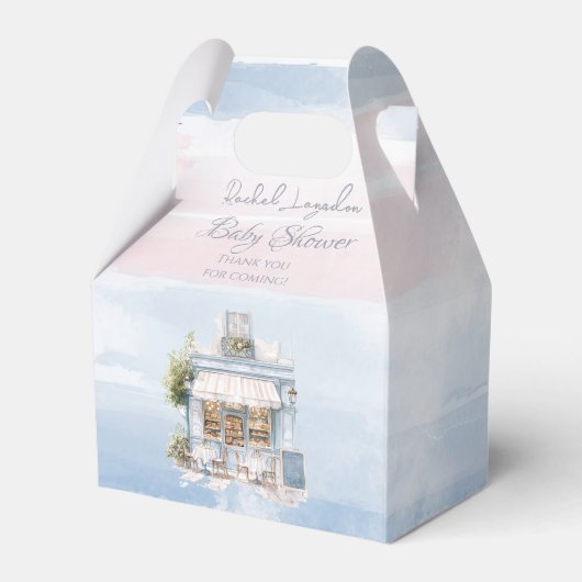 Elegance Frans Café Baby shower Bedankdoosjes (Achterkant)