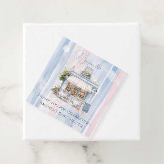 Elegance Frans Café Baby shower Bedankjes Labels (In situ)