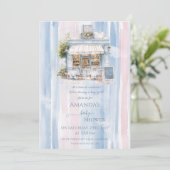 Elegance Frans Café Baby shower Kaart (Staand voorkant)