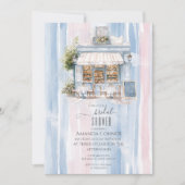 Elegance Frans Café Bruidsfeest Kaart (Voorkant)