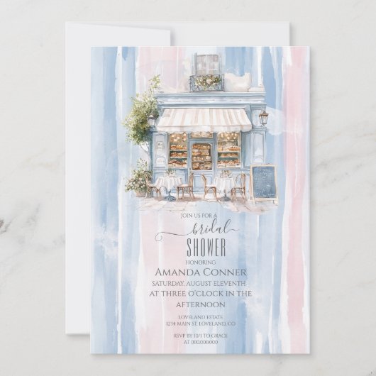 Elegance Frans Café Bruidsfeest  Kaart (Voorkant)