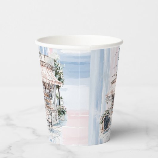 Elegance Frans Café Bruidsfeest Papieren Bekers (Rechts)