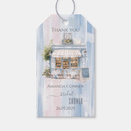 Elegance Frans Café Bruidsmeisjesfeest Cadeaulabel (Voorkant)