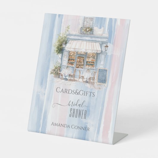 Elegance Frans Cafe Vrijgezellenfeest Gift Reclamebord Met Voetstuk (Voorkant)