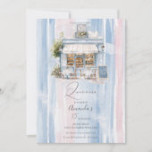 Elegance Franse Cafe Verjaardag Kaart (Voorkant)