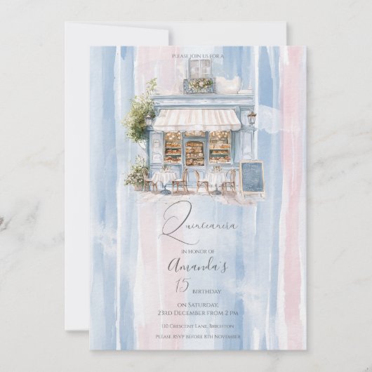 Elegance Franse Cafe Verjaardag Kaart (Voorkant)