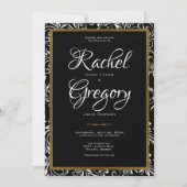 Elegance - Gold & Black - Weddenuitnodiging Kaart (Voorkant)