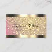 Elegance Golden Glitter Roze Lila en Gouden Grens Visitekaartje (Voorkant)