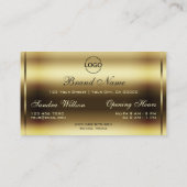 Elegance Golden Shimmer Sparkling Glitter en Logo Visitekaartje (Achterkant)