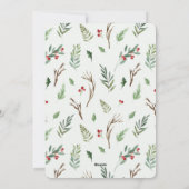 Elegance Holly Berries - Uitnodiging voor kerstfee (Achterkant)