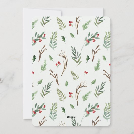 Elegance Holly Berries - Uitnodiging voor kerstfee (Achterkant)