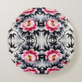 Elegance in Bloom: Floral Harmony printed Rond Kussen