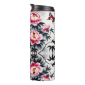 Elegance in Bloom: Floral Harmony printed Thermosbeker (Geroteerd rechts)