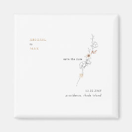 Elegance in Eenvoudig Caramel Wedding Save Date Magneet