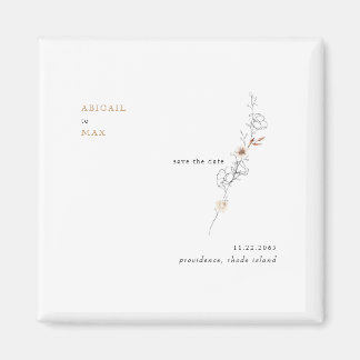 Elegance in Eenvoudig Caramel Wedding Save Date Magneet