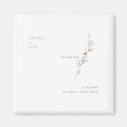 Elegance in Eenvoudig Caramel Wedding Save Date Magneet (Voorkant)