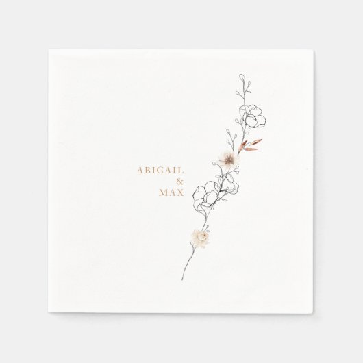 Elegance in het Eenvoudig Wit Weddenschap Servet (Voorkant)